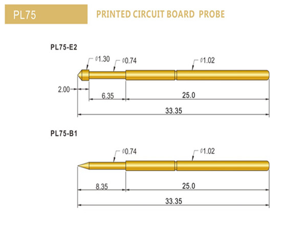 PL75測(cè)試探針規(guī)格型號(hào)和選型