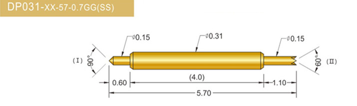 031雙頭探針、BGA雙頭測試針、雙向彈簧探針、帶彈簧雙頭針、雙頭針圖片