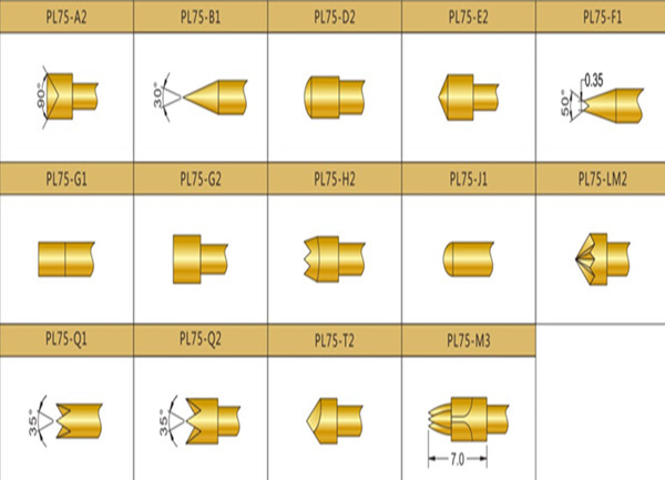 PL75探針頭型、華榮華測(cè)試探針廠家